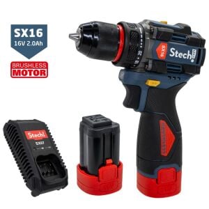 Stechend SX16-2X2.0 Akülü Kömürsüz Matkap Vİdalama 16V 2.0Ah 50Nm
