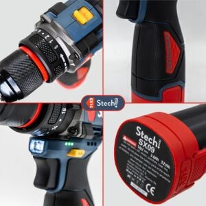Stechend SX16-2X2.0 Akülü Kömürsüz Matkap Vİdalama 16V 2.0Ah 50Nm