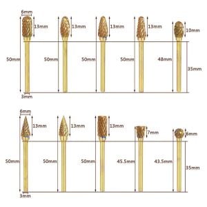 6588 Mini Karbür Freze Uç Seti 10 Parça (Sap: 3mm)