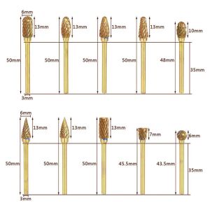 6588 Mini Karbür Freze Uç Seti 10 Parça (Sap: 3mm)