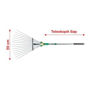 Eltu R4C02 Tırmık Metal Teleskopik Saplı Çim Tırmığı