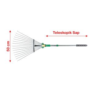 Eltu R4C02 Tırmık Metal Teleskopik Saplı Çim Tırmığı