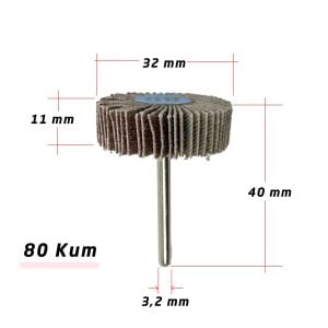 5199 Fırfır Saplı Mop Zımpara 80 Kum 32 mm