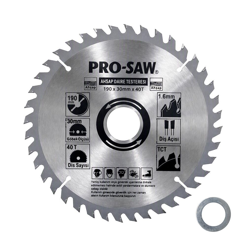 Pro-Saw PS16300 Sunta Kesme Ahşap Daire Testere Bıçağı 190 mm 40 Diş