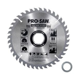 Pro-Saw PS16300 Sunta Kesme Ahşap Daire Testere Bıçağı 190 mm 40 Diş