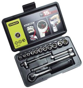 STANLEY 0-86-775 1/4'' 15 Parça 6 Köşeli Lokma Takımı