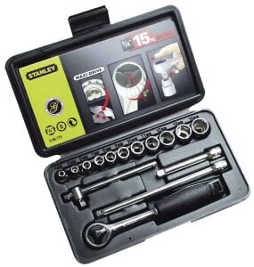 STANLEY 0-86-775 1/4'' 15 Parça 6 Köşeli Lokma Takımı