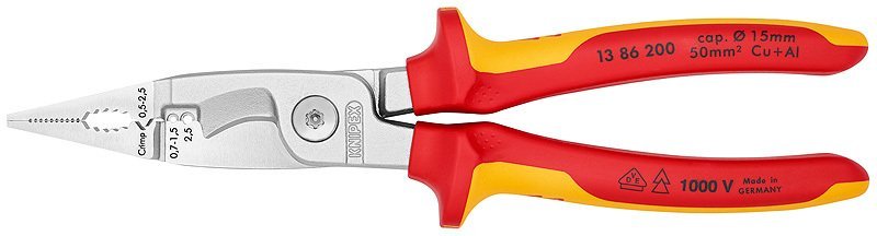 KNIPEX 1386200 VDE Kombine Elektrikçi Pensesi 200 mm