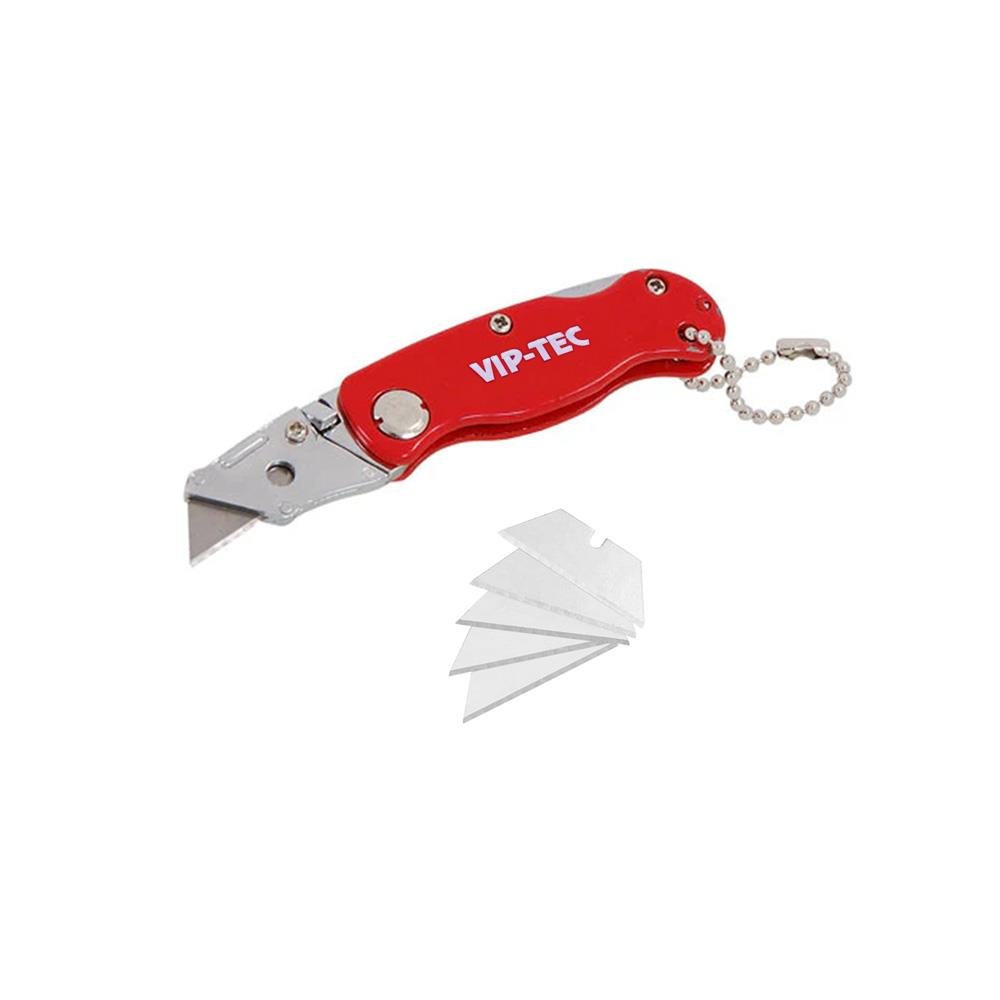 Viptec VT875158 Katlanır Mini Maket Bıçağı 10mm (5 Adet Yedekli)
