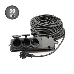 Eurostar 3x1.5mm² Seyyar 3'lü Grup Priz Uzatma Ara Kablo - 30 Mt
