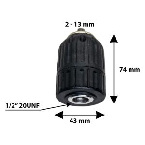 Master 530251 Anahtarsız Plastik Mandren 2-13mm 1/2'' - 20 UNF