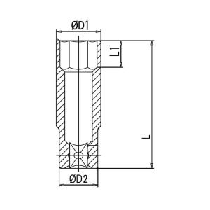 İzeltaş 1/2'' Altı Köşe Havalı Derin Lokma Anahtar 19 mm