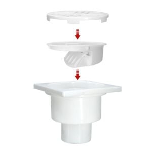 Mesa Teknik 10x10 Alttan 50mm Çıkış Koku Önl. Plastik Yer Süzgeci