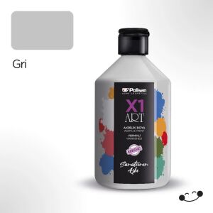 Polisan X1ART Vernikli Hobi Boyası 500ml - Gri