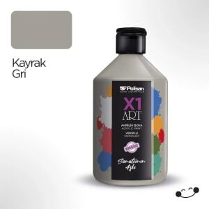 Polisan X1ART Vernikli Hobi Boyası 500ml - Kayrak Gri