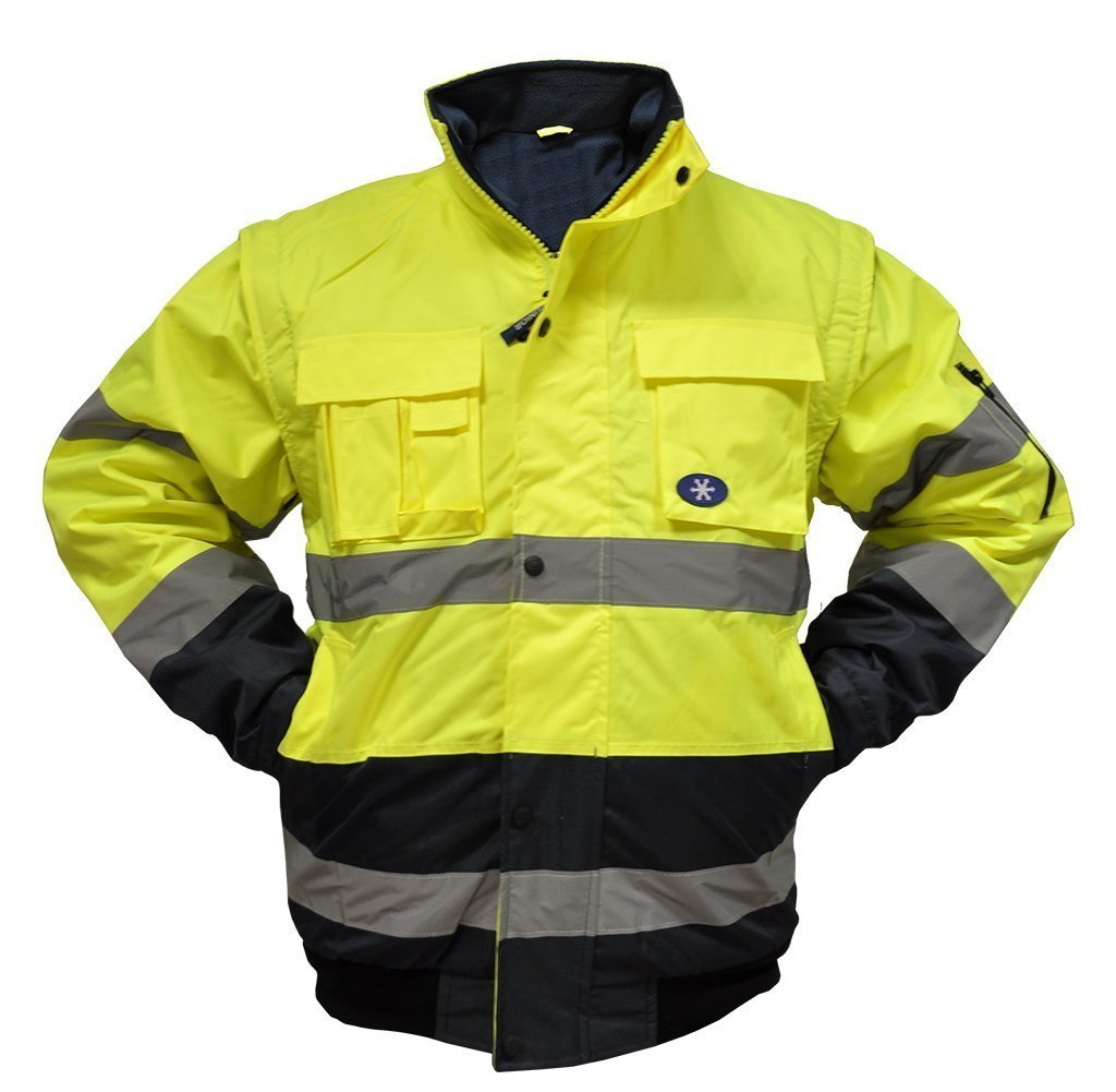 Oxford Kumaş İş Güvenlik Pilot Mont Çift Renk Kolu Çıkmalı - L