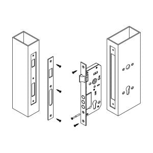 Kale Kilit 152 3MR/45 Geniş Tip Silindirli Gömme Kilit 45mm Nikel