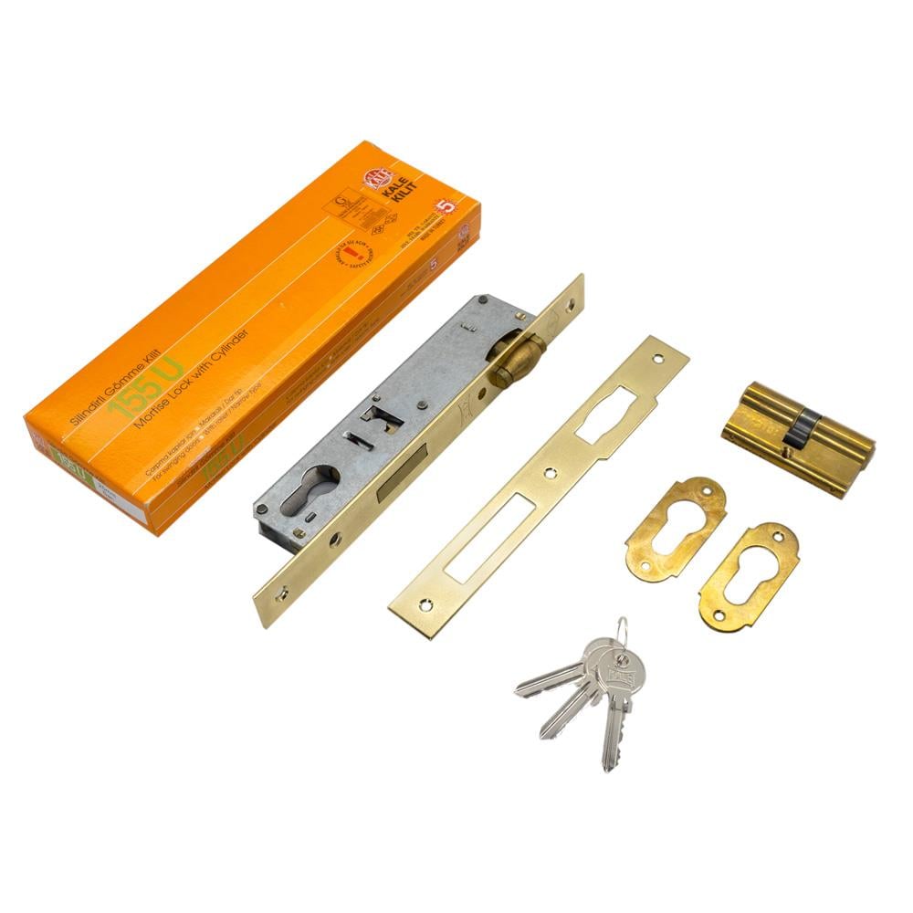 Kale Kilit 155U/25 Makaralı Silindirli Gömme Kilit 25 mm Sarı