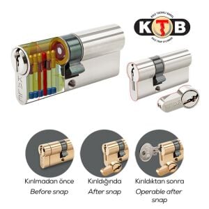 Kale Kilit 164 KTB G Tuzaklı Barel Kilit Göbeği 68 mm Nikel