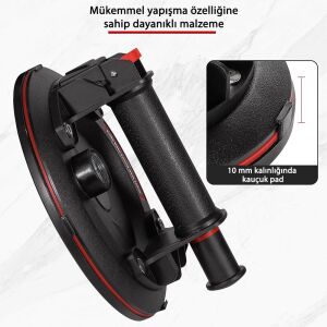 6273 Hava Pompalı Taşıma Vantuzu Basınç Saatli 20cm 250/300 Kg