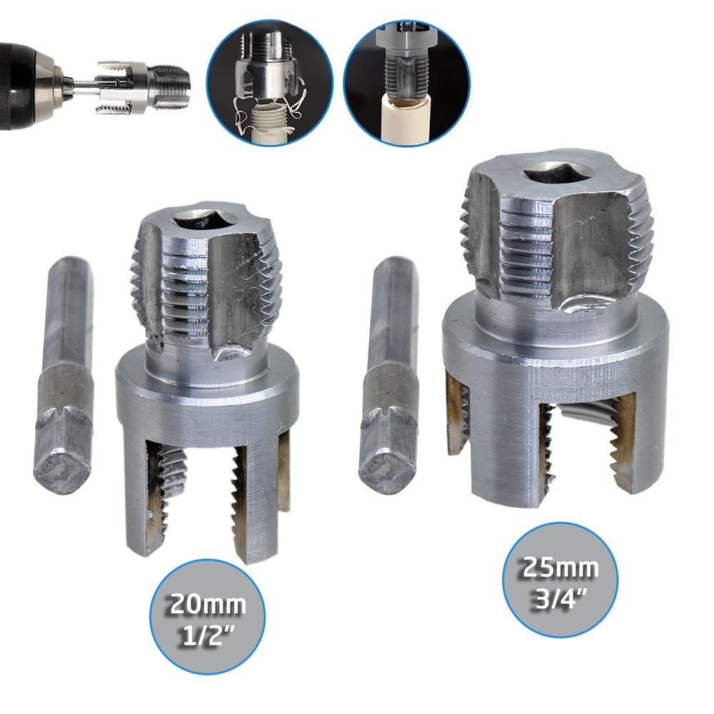 6484 PVC PPRC Boru İç ve Dış Diş Açma Aparatı 20/25 mm (2'li Set)