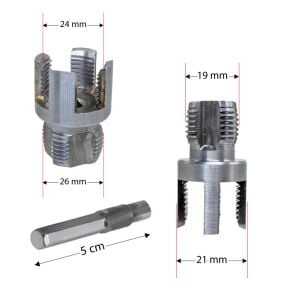 6484 PVC PPRC Boru İç ve Dış Diş Açma Aparatı 20/25 mm (2'li Set)