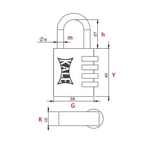 Kale Kilit 4 Basamaklı Şifreli Asma Kilit Kırmızı 38 mm