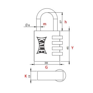 Kale Kilit 4 Basamaklı Şifreli Asma Kilit Kırmızı 38 mm