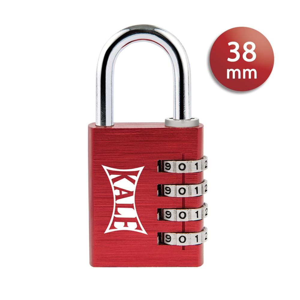 Kale Kilit 4 Basamaklı Şifreli Asma Kilit Kırmızı 38 mm
