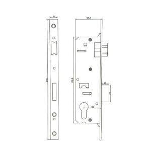 6483 PVC Pimapen Kapı Kilidi Yale Barelsiz 35 mm
