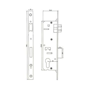 6483 PVC Pimapen Kapı Kilidi Yale Barelsiz 35 mm