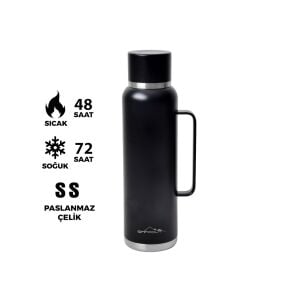 Nurgaz NG 164S Siyah Campout Çift Katmanlı Termos 1500 ml