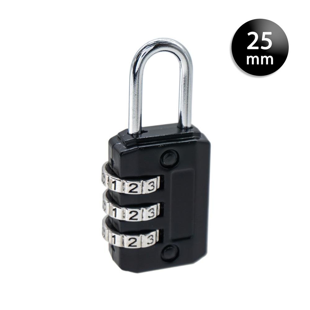 Ymk-1325 Üç Basamaklı Şifreli Asma Kilit Siyah 25 mm