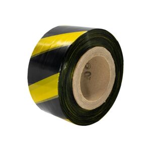 Emniyet Şeridi Sarı Siyah İkaz Bandı Büyük Boy 7.5cm 500Mt