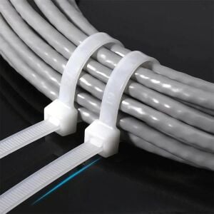 Master 505354 Plastik Kablo Bağı Cırt Kelepçe 3.6X200 mm Beyaz (100 Adet)