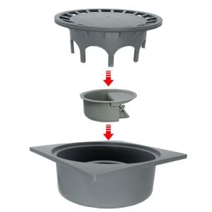 Mesa 25x25 Alttan 100mm Çıkışlı Çamur Kovalı Bodrum Teras Süzgeci
