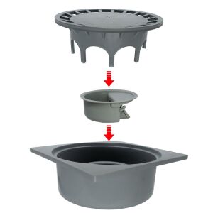 Mesa 25x25 Alttan 100mm Çıkışlı Çamur Kovalı Bodrum Teras Süzgeci