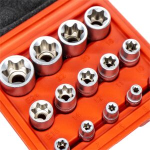 5589 1/2''- 3/8''-1/4'' Torx Lokma Anahtar Seti 14 Parça