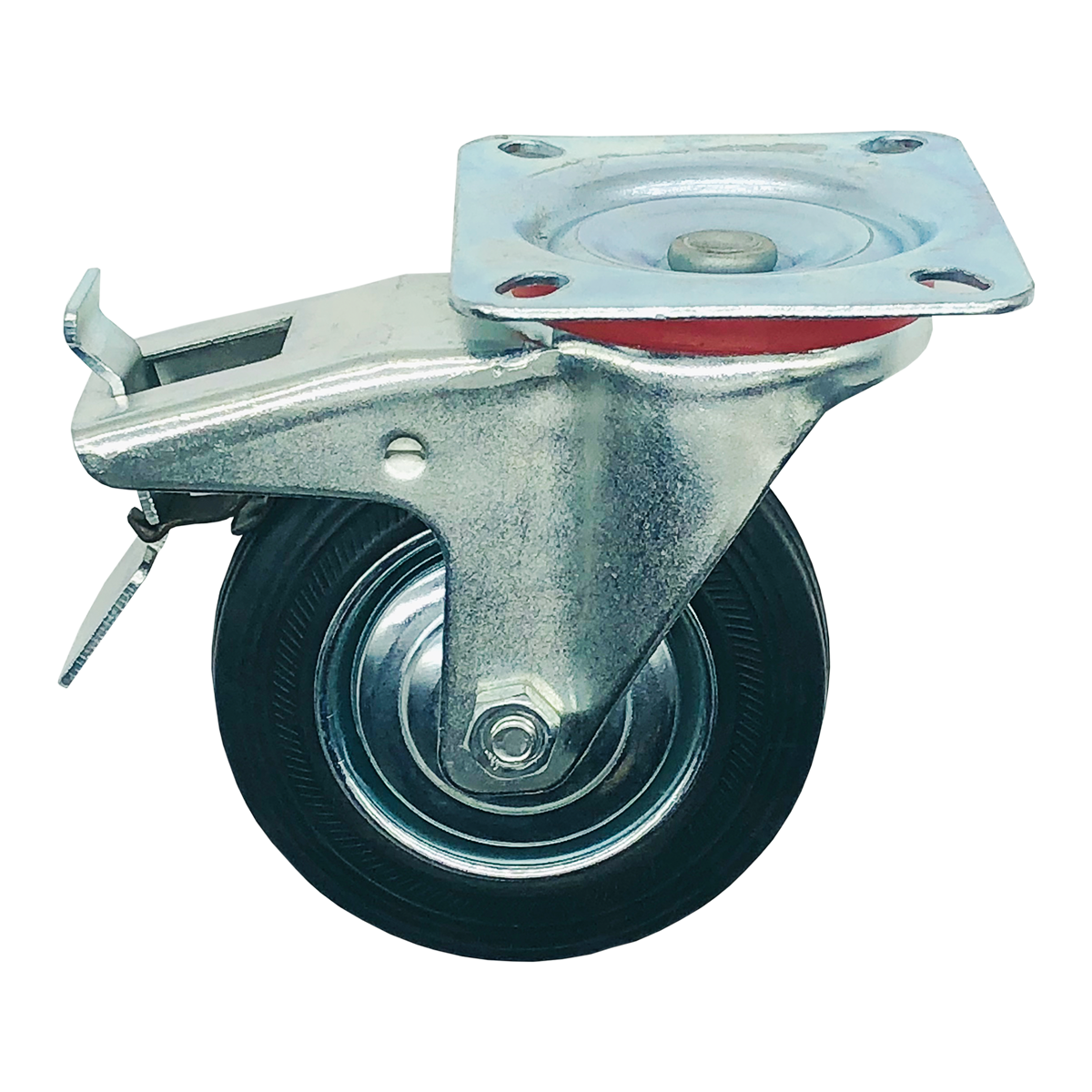 Yük Taşıma Lastik Teker Dönerli Frenli 125 x 37,5 mm Servis Tekeri