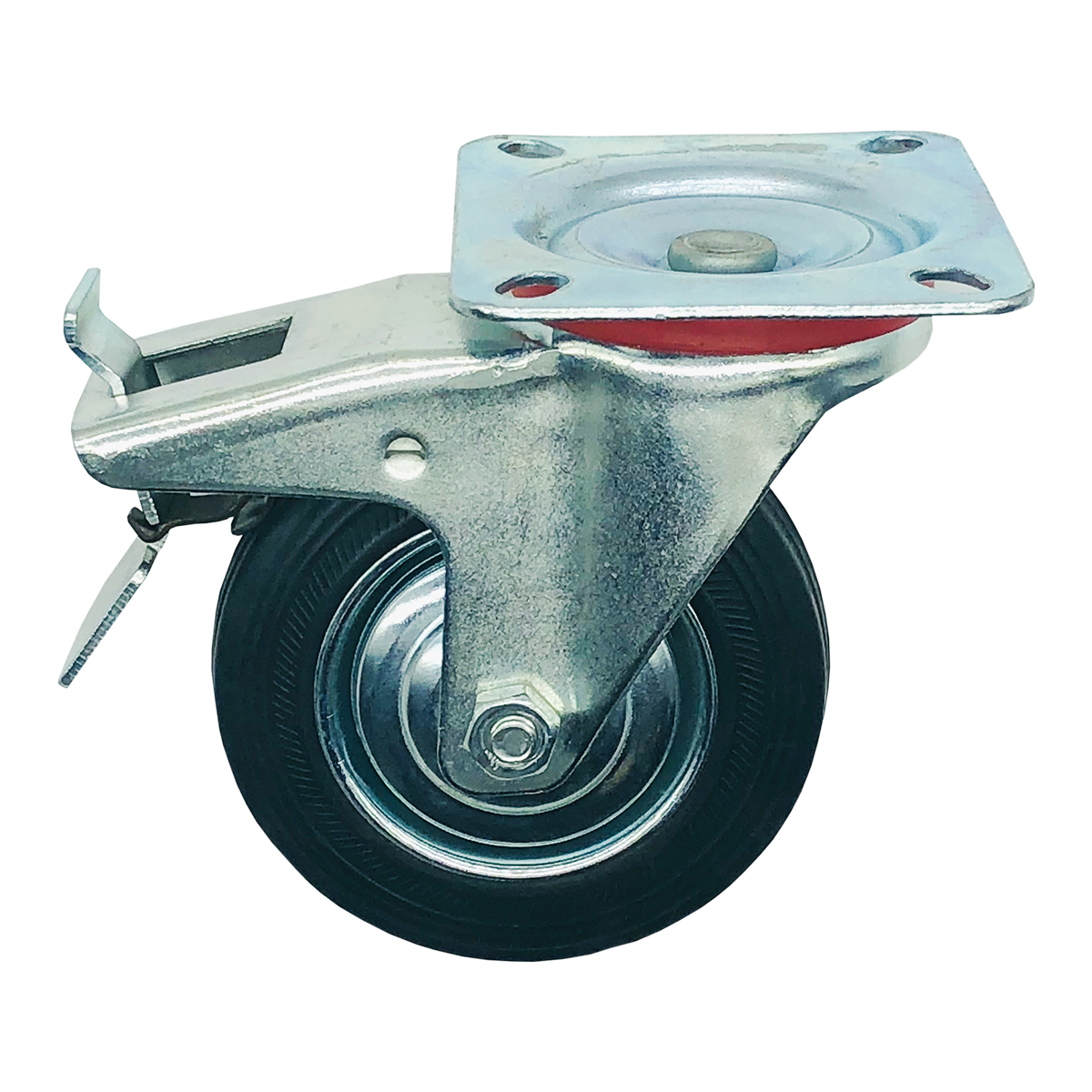 Yük Taşıma Lastik Teker Dönerli Frenli 125 x 37,5 mm Servis Tekeri