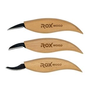 Rox Wood 0376 Ahşap Yontma ve Oyma Bıçağı 3'lü Set