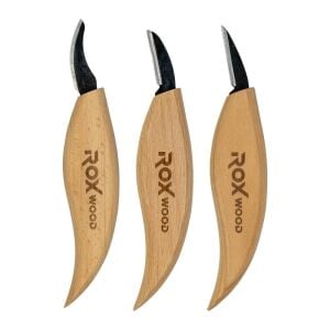 Rox Wood 0376 Ahşap Yontma ve Oyma Bıçağı 3'lü Set