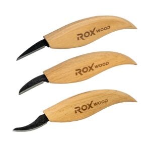 Rox Wood 0376 Ahşap Yontma ve Oyma Bıçağı 3'lü Set