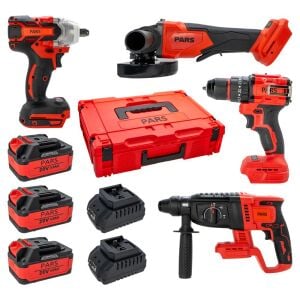 Pars PR1580 Kömürsüz Üç Akülü 4'lü Set 20V 4Ah