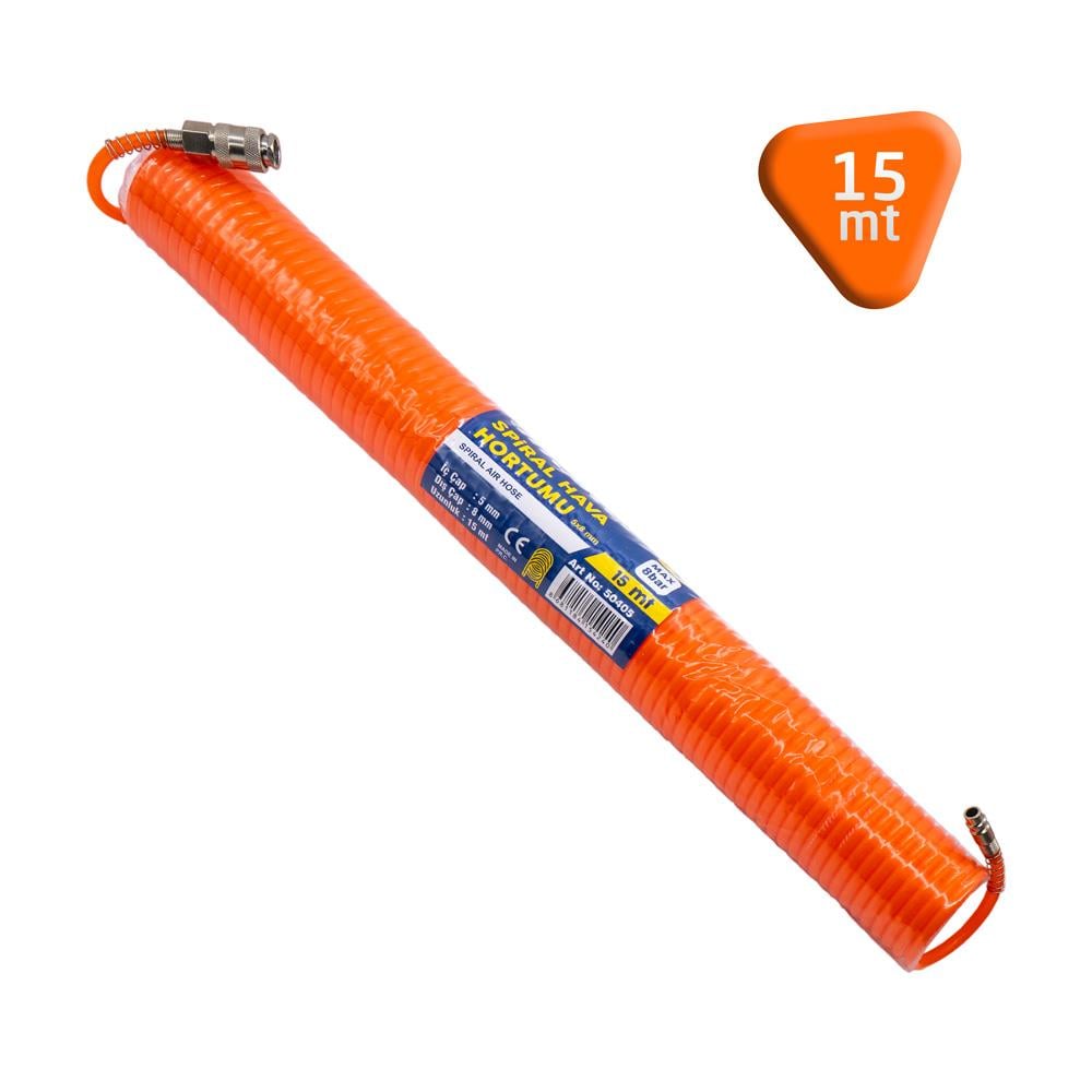 Master 504051 Polietilen Spiral Hava Hortumu 15 mt (İki Tarafı Rekorlu)