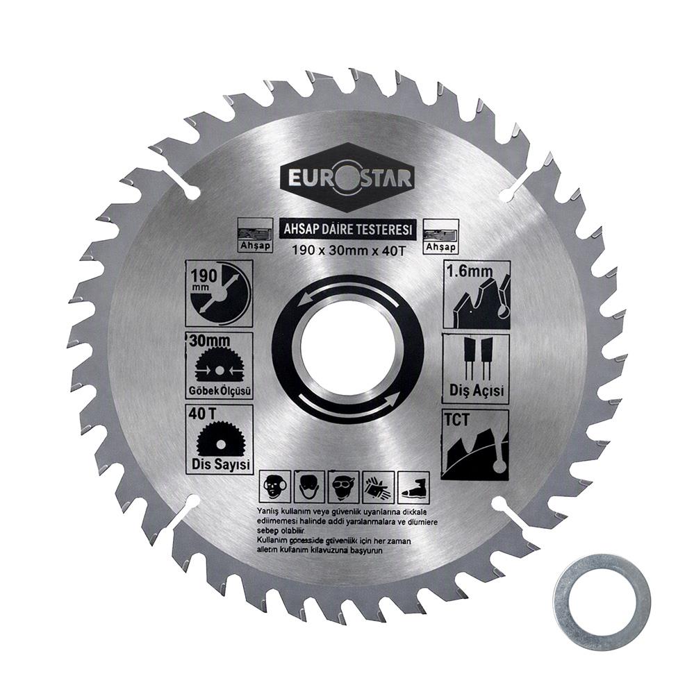 Eurostar Sunta Kesme Ahşap Daire Testere 190x1.6x30/20 mm 40 Diş