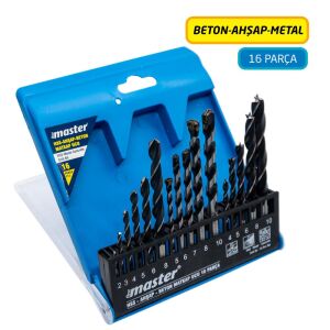 Master 530850 Beton/Ahşap/Metal Matkap Ucu Seti - (16 Parça)