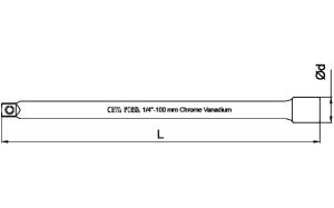 CETA FORM C01-77 1/4'' Lokma Uzatma Kolu 250 mm