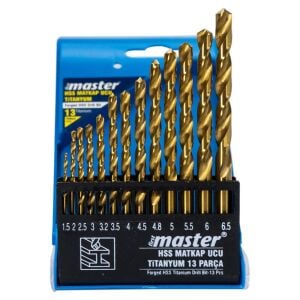 Master 530826 Titanyum HSS Matkap Ucu Seti 1.5-6.5mm (13 Parça)
