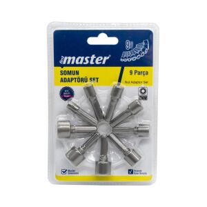 Master 530450 Bits Saplı Lokmalı Somun Adaptörü 5-13mm 9 Parça